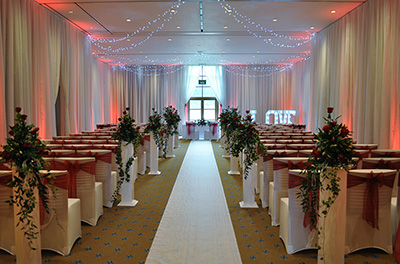 Valentines Day wedding ceremony at Bowood House Hotel